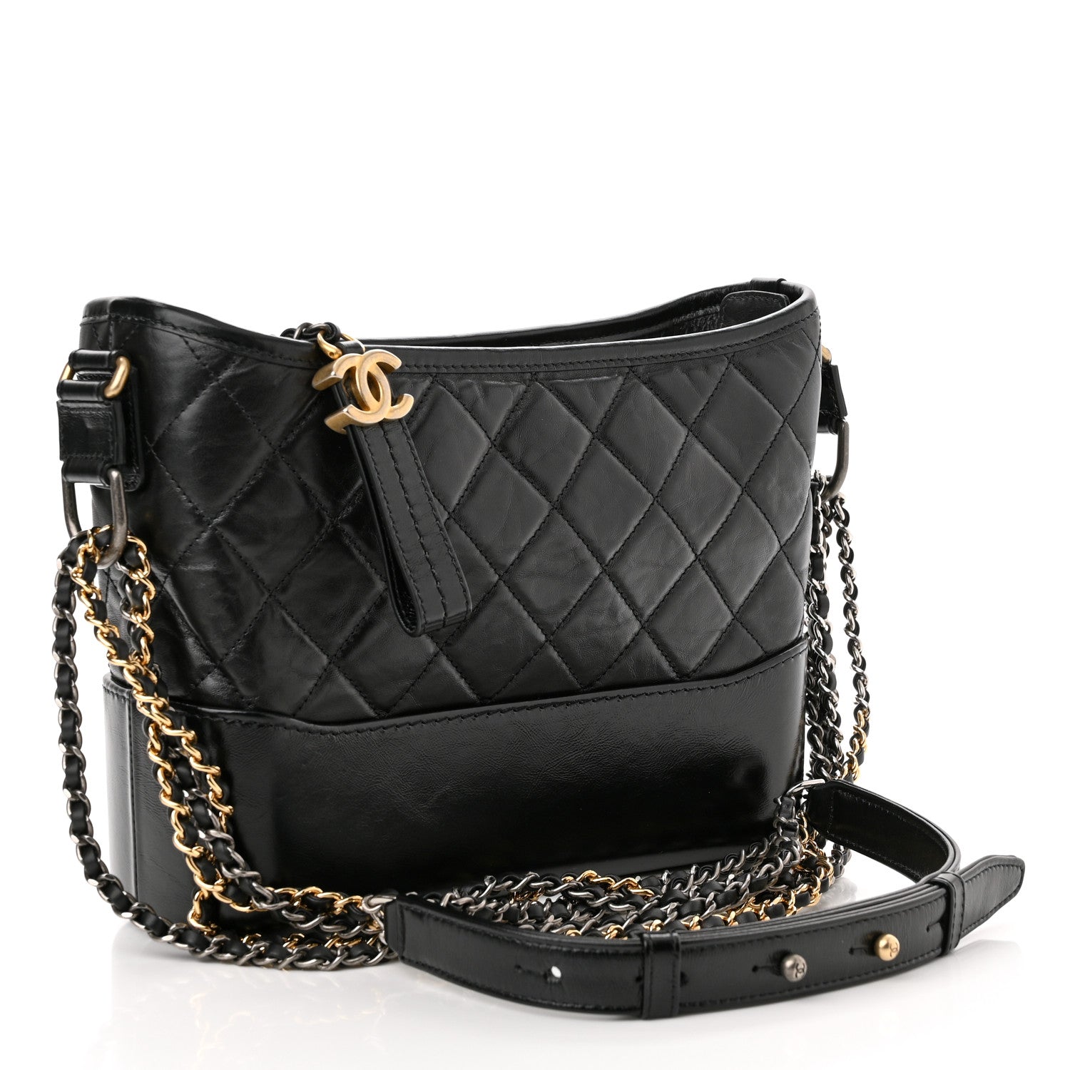 Chanel Aged Calfskin Quilted New Medium Gabrielle Hobo Black 3 of 9