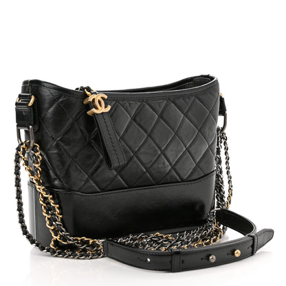 Chanel Aged Calfskin Quilted New Medium Gabrielle Hobo Black 3 of 9