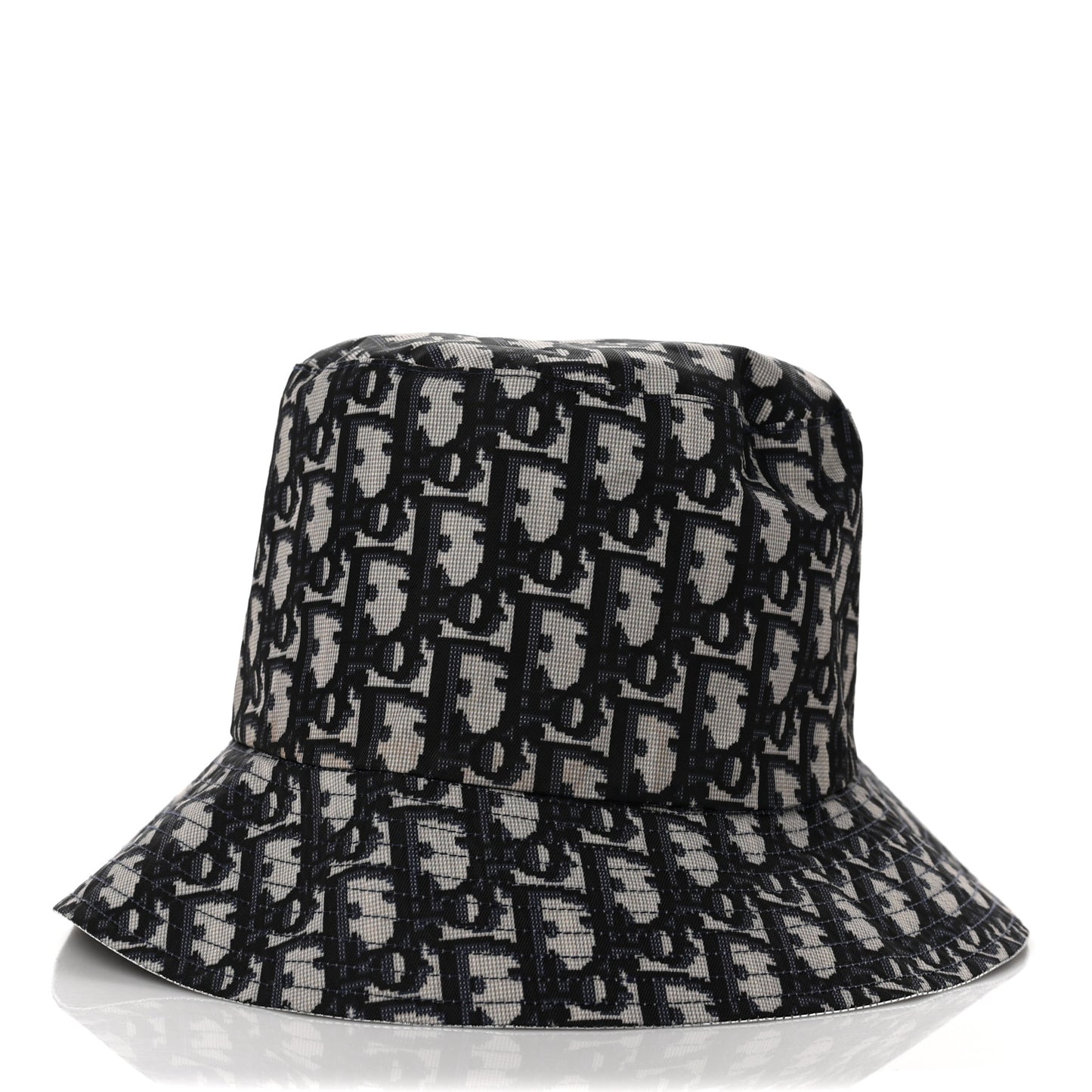Metallic Oblique Reversible Teddy-D Bob Bucket Hat 58 Blue Silver