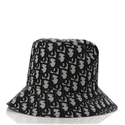 Christian Dior Metallic Oblique Reversible Teddy-D Bob Bucket Hat 58 Blue Silver 5 of 13