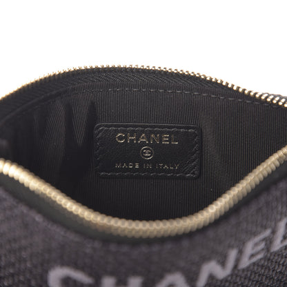 Chanel Woven Straw Raffia Deauville Cosmetic Pouch Black 6 of 8