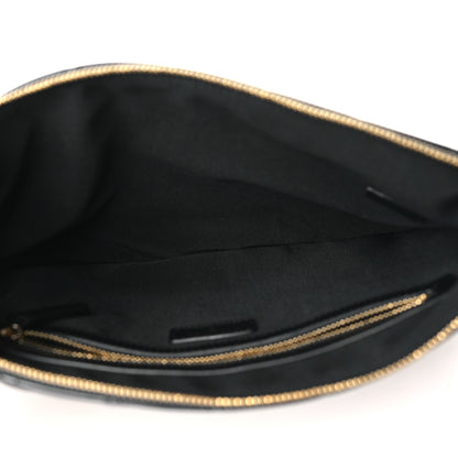 Chanel Calfskin Quilted Pearl Medium Cosmetic Case Black 5 of 9
