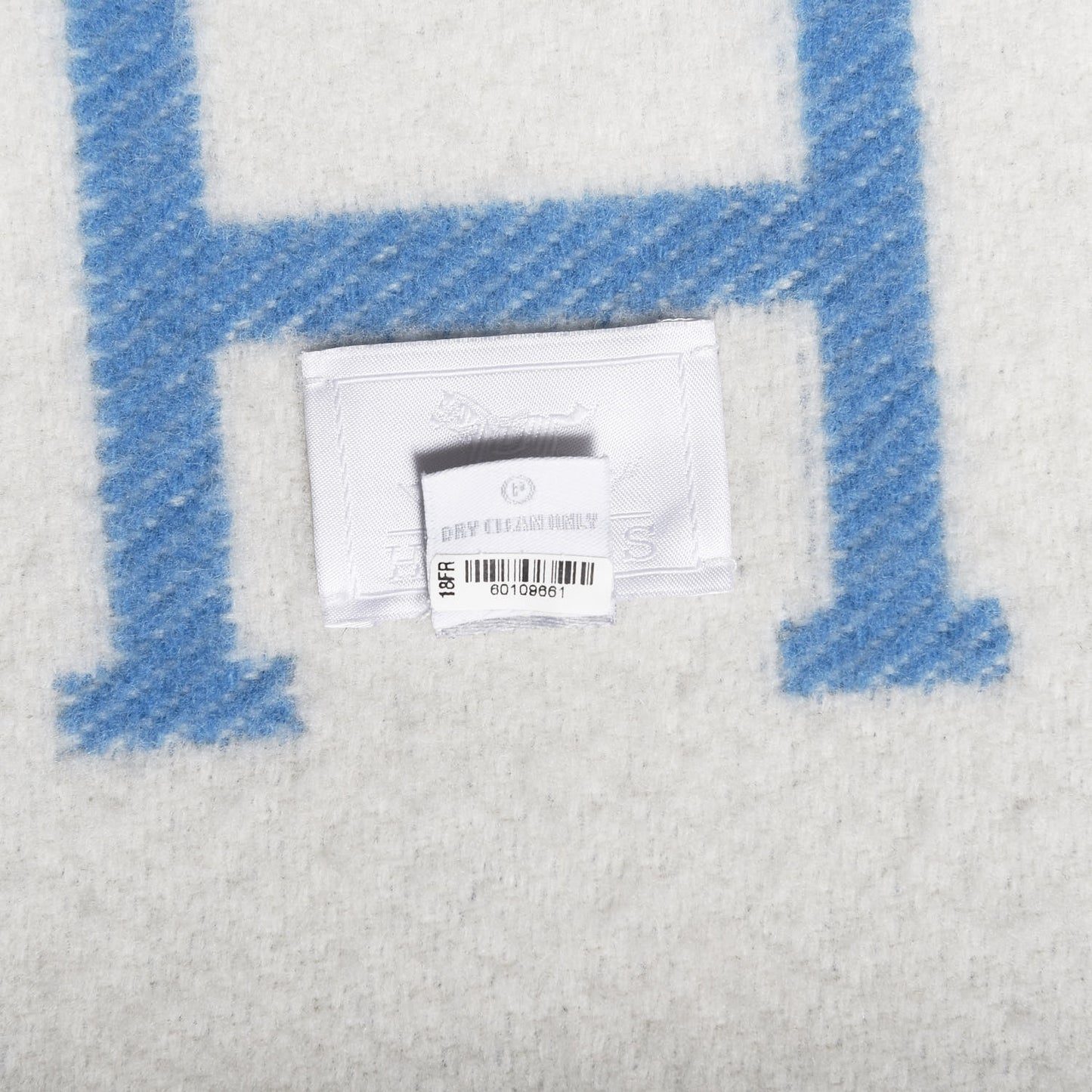 Wool Cashmere Avalon Baby Blanket Bleu Genievre White