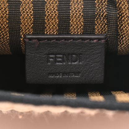 Fendi Straw Vitello Grace Cuoio Logo Braided Embroidered Mini Sunshine Shopper Natural Black 6 of 10