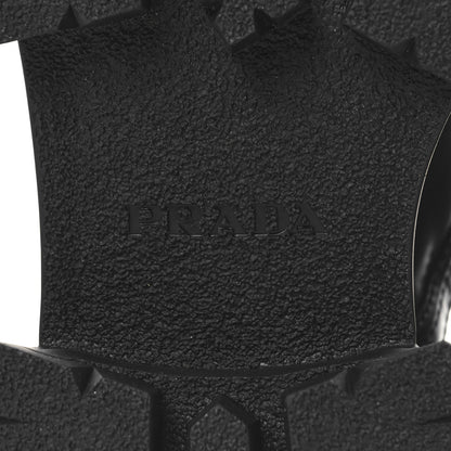 Prada Spazzolato Rois Re-Nylon Metal Triangle Logo Monolith Pouch Pocket 55mm Boots 39.5 Black 8 of 9