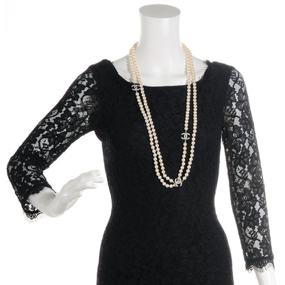 Chanel Pearl CC Long Necklace Silver 2 of 4