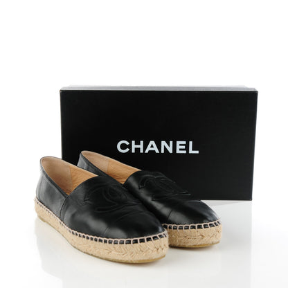 Chanel Lambskin CC Espadrilles 39 Black 9 of 9