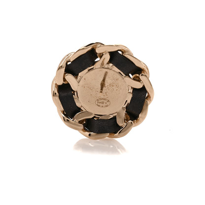 Chanel Pearl Lambskin Chain Around CC Earrings Gold 4 of 5