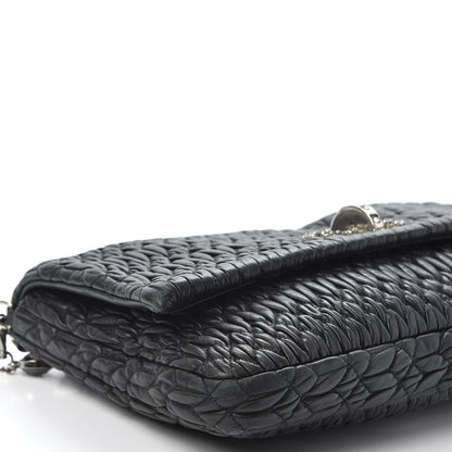 Miu Miu Nappa Matelasse Crystal Flap Clutch Black 5 of 8