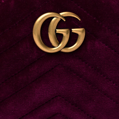 Gucci Velvet Matelasse GG Marmont Belt Bag 85 34 Fuchsia Violet Cyclamen 8 of 10