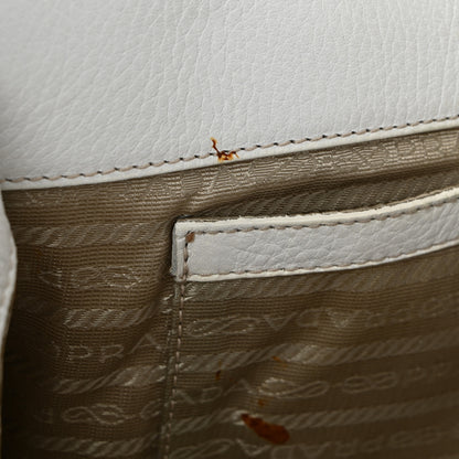 Prada Vitello Daino Shoulder Bag White 18 of 19