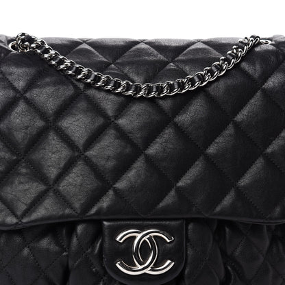 Chanel Washed Lambskin Quilted Large Chain Around Messenger Black 10 of 10