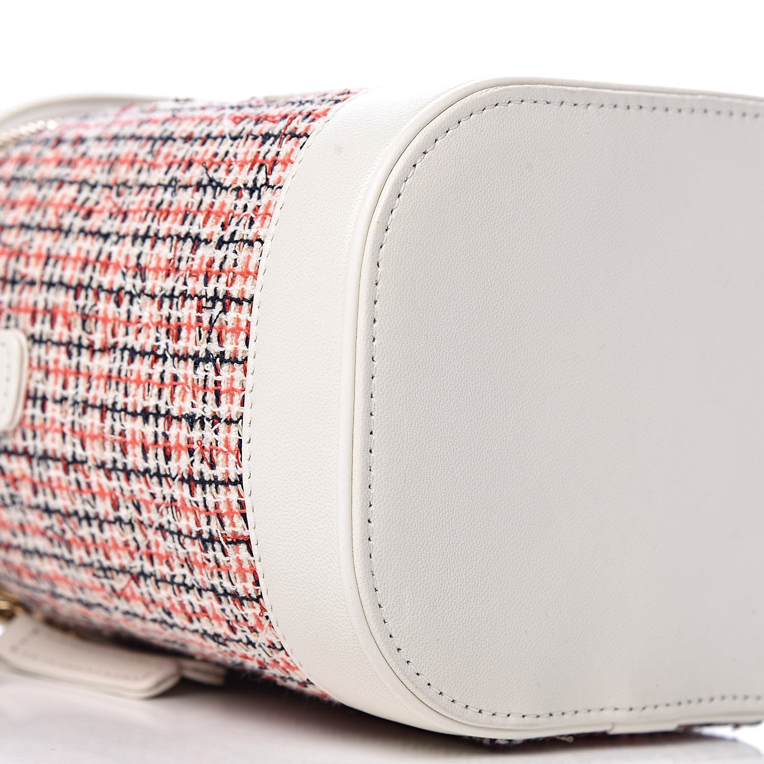 Chanel Tweed Lambskin Timeless Vanity Cosmetic Case White 8 of 10