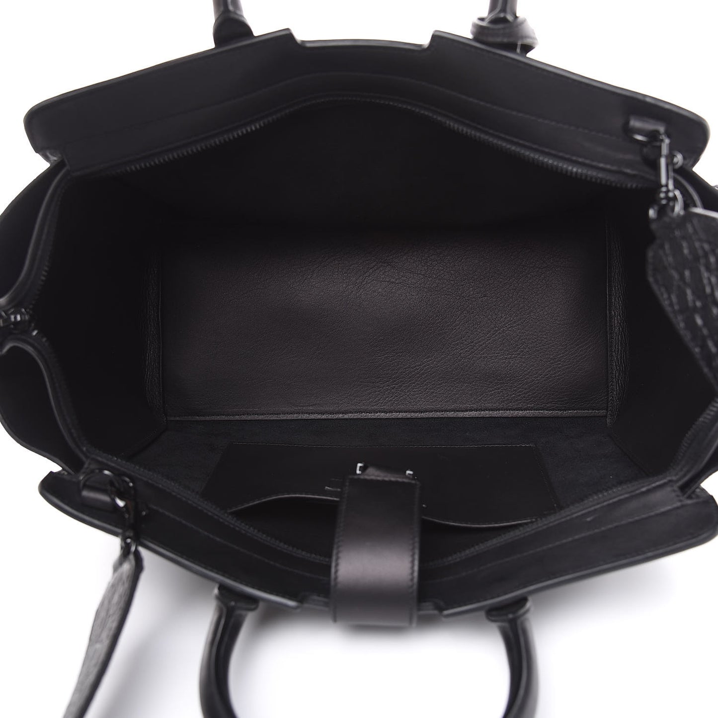 Smooth Calfskin Crocodile Embossed Small Monogram Downtown Cabas Black