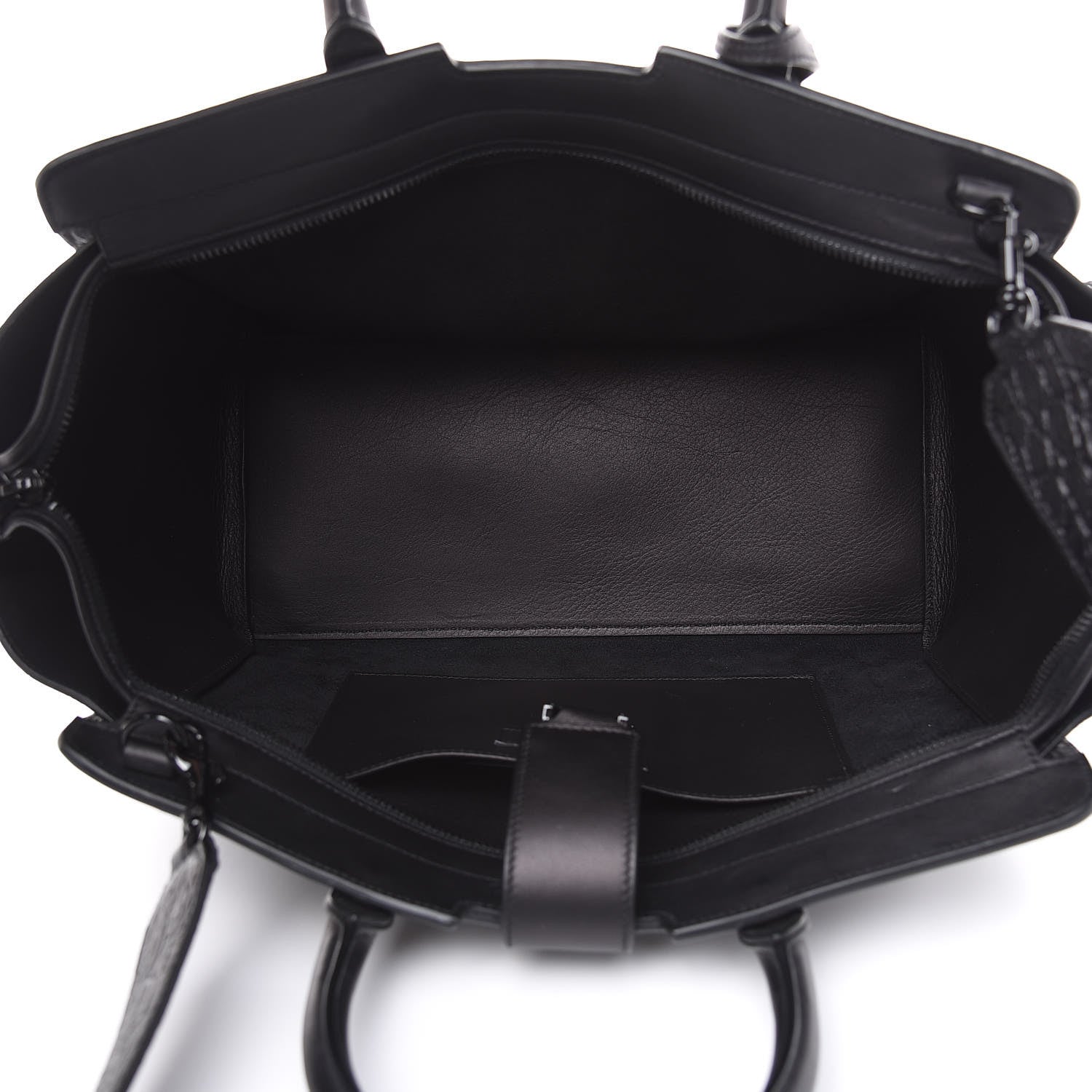 Saint Laurent Smooth Calfskin Crocodile Embossed Small Monogram Downtown Cabas Black 5 of 12