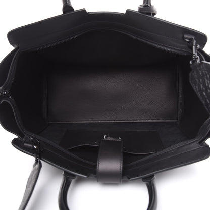 Saint Laurent Smooth Calfskin Crocodile Embossed Small Monogram Downtown Cabas Black 5 of 12