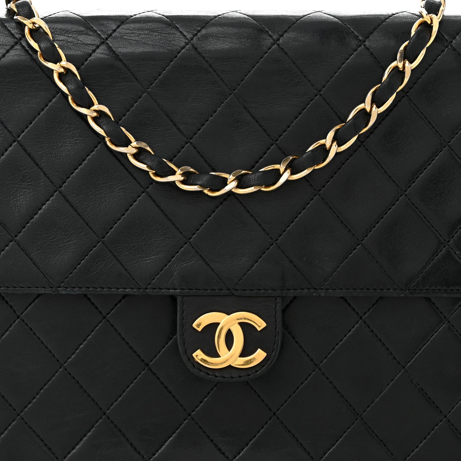 Chanel Lambskin Quilted Medium Single Flap Black 10 of 14