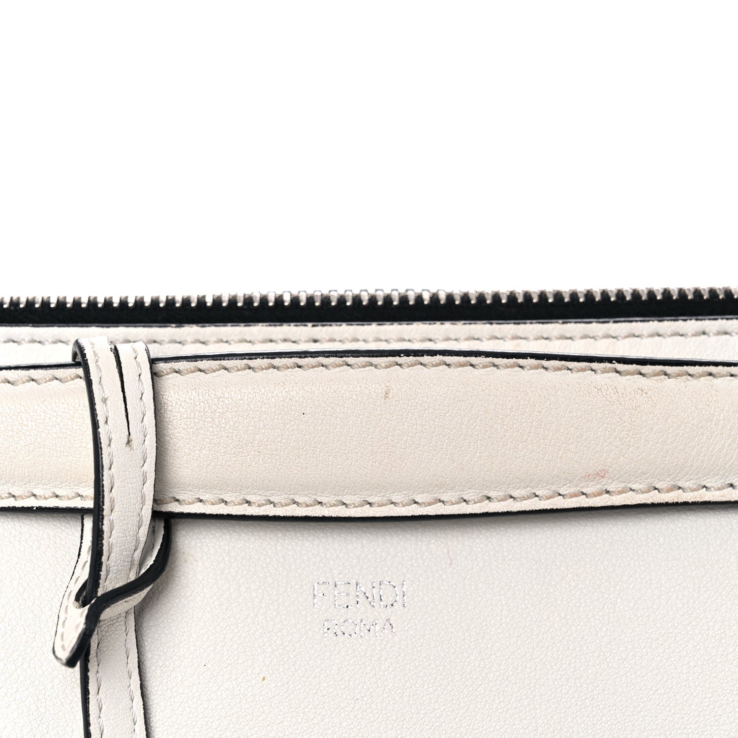 Fendi Vitello Dolce Croc Tail Medium By The Way Boston Bag White Black 24 of 26