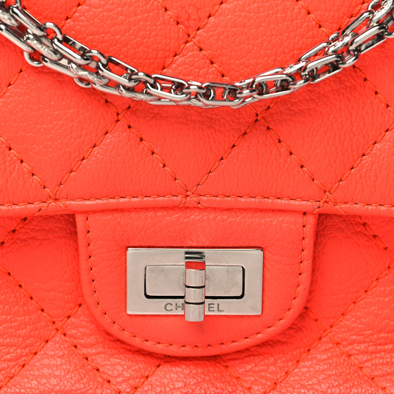 Chanel Goatskin Quilted 2.55 Reissue Mini Flap Orange 8 of 13
