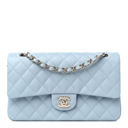 Chanel Caviar Quilted Medium Double Flap Light Blue 1 of 10