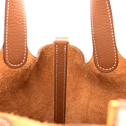 Hermes Taurillon Clemence Picotin Lock 18 PM Gold 7 of 10