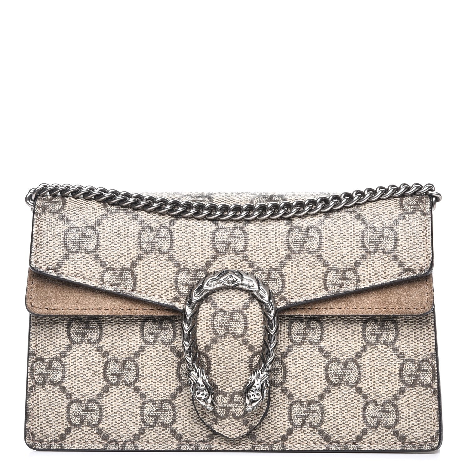 Gucci GG Supreme Monogram Super Mini Dionysus Shoulder Bag Taupe 1 of 9