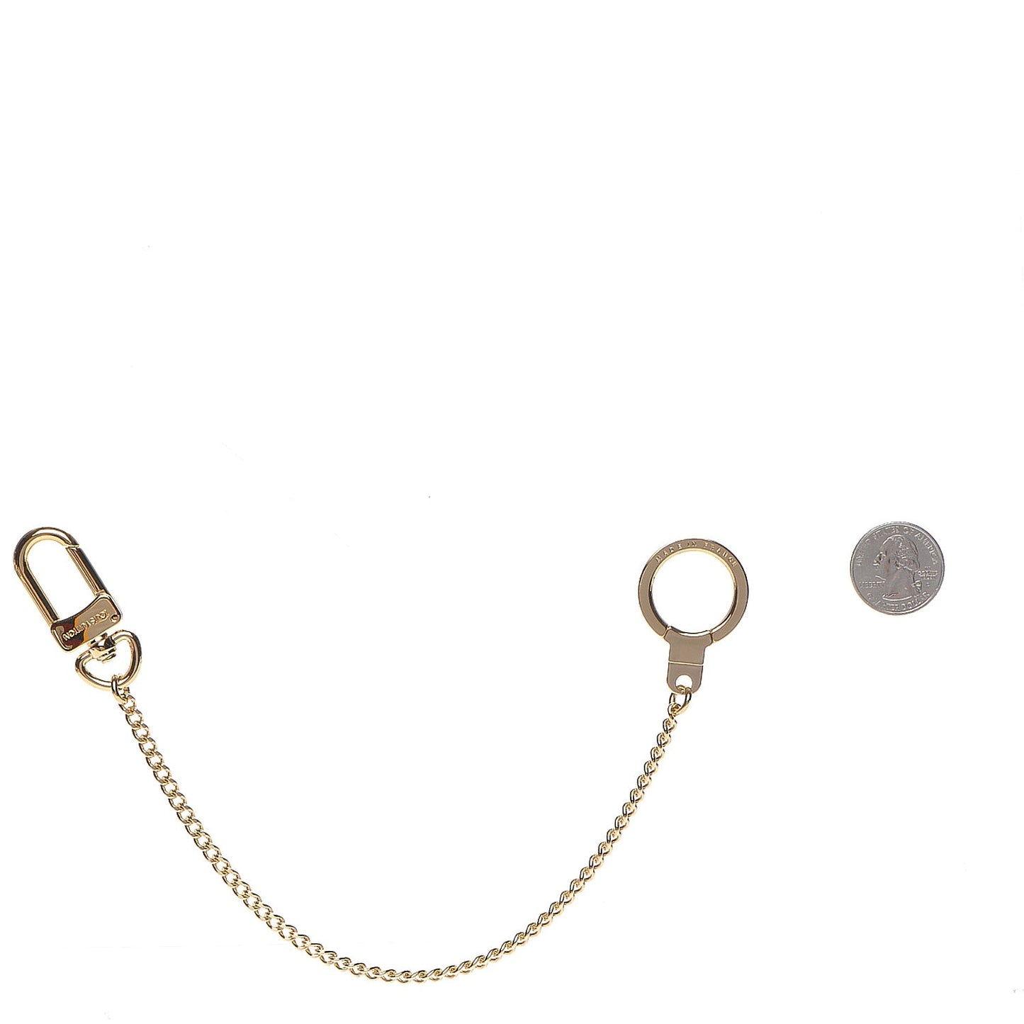 Metal Pochette Extender Key Ring Chain Gold