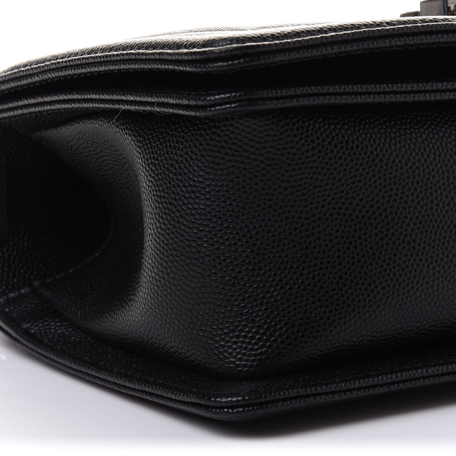Chanel Caviar Chevron Quilted Small Boy Flap Black 9 of 11