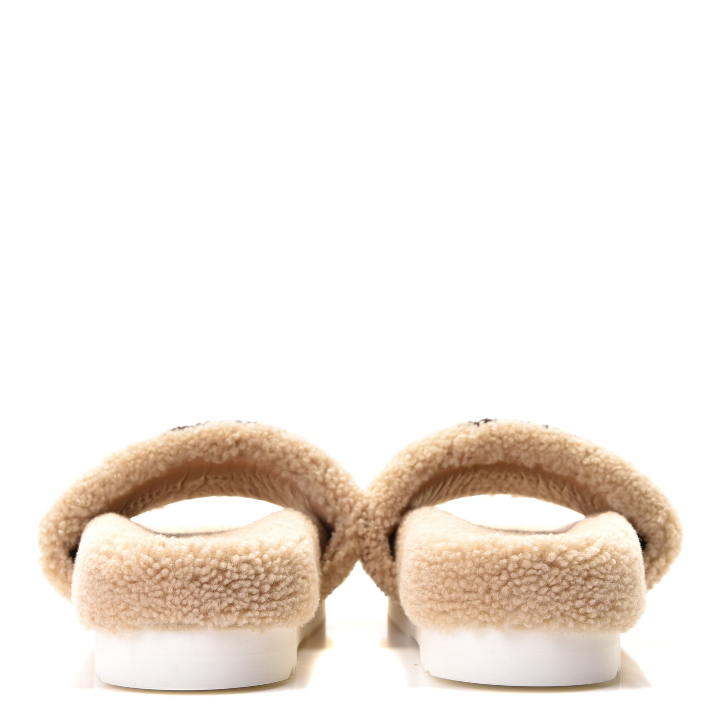 Merino Interlocking G Slide Sandals 37 Butterscotch Cocoa