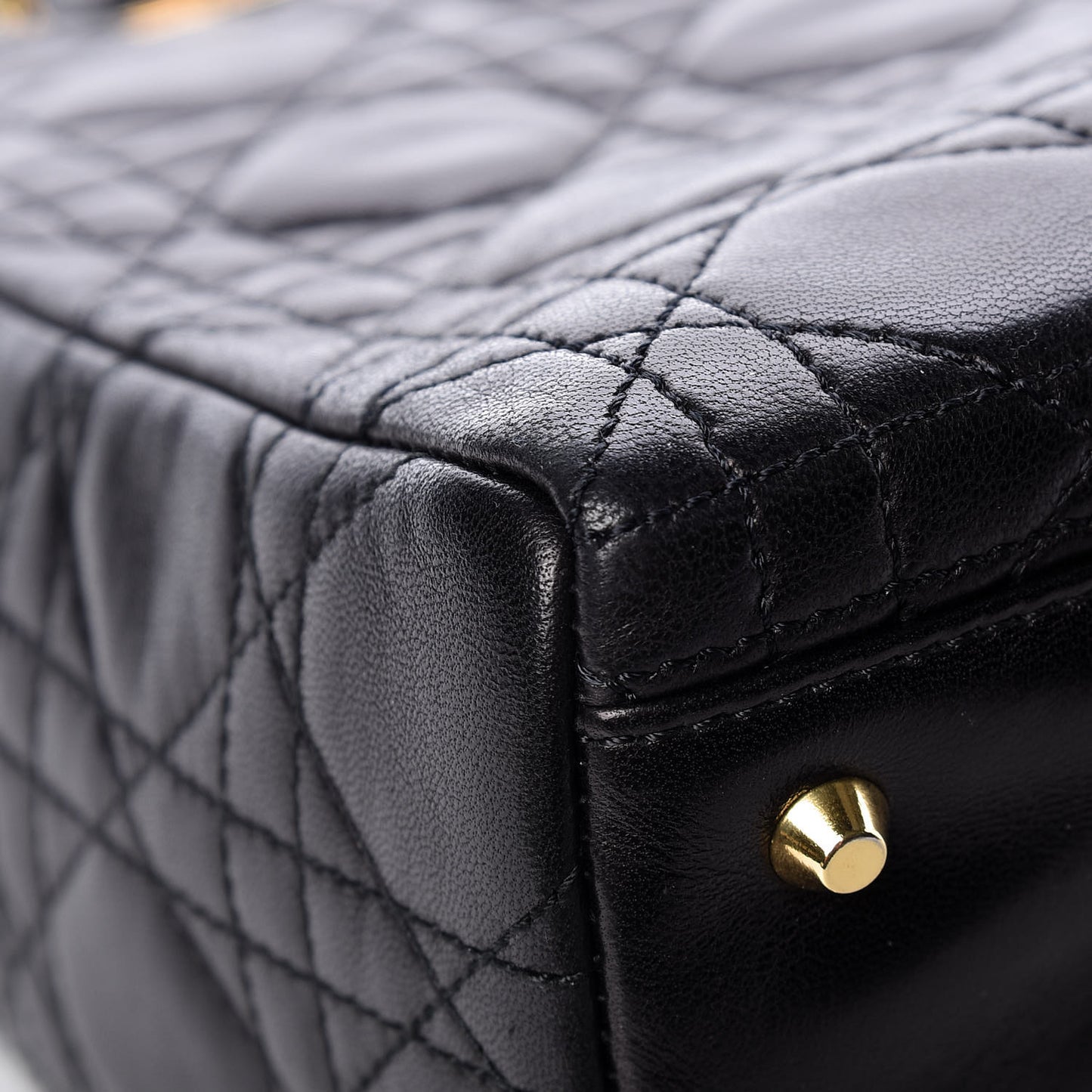 Lambskin Cannage Medium Lady Dior Black