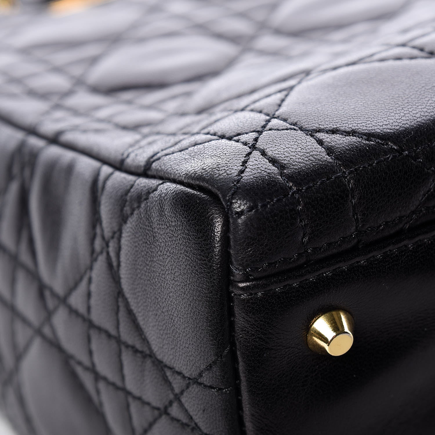 Christian Dior Lambskin Cannage Medium Lady Dior Black 13 of 16
