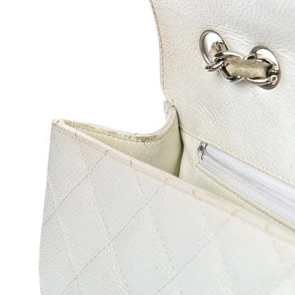 Chanel Caviar Quilted Jumbo Single Flap White 16 of 26