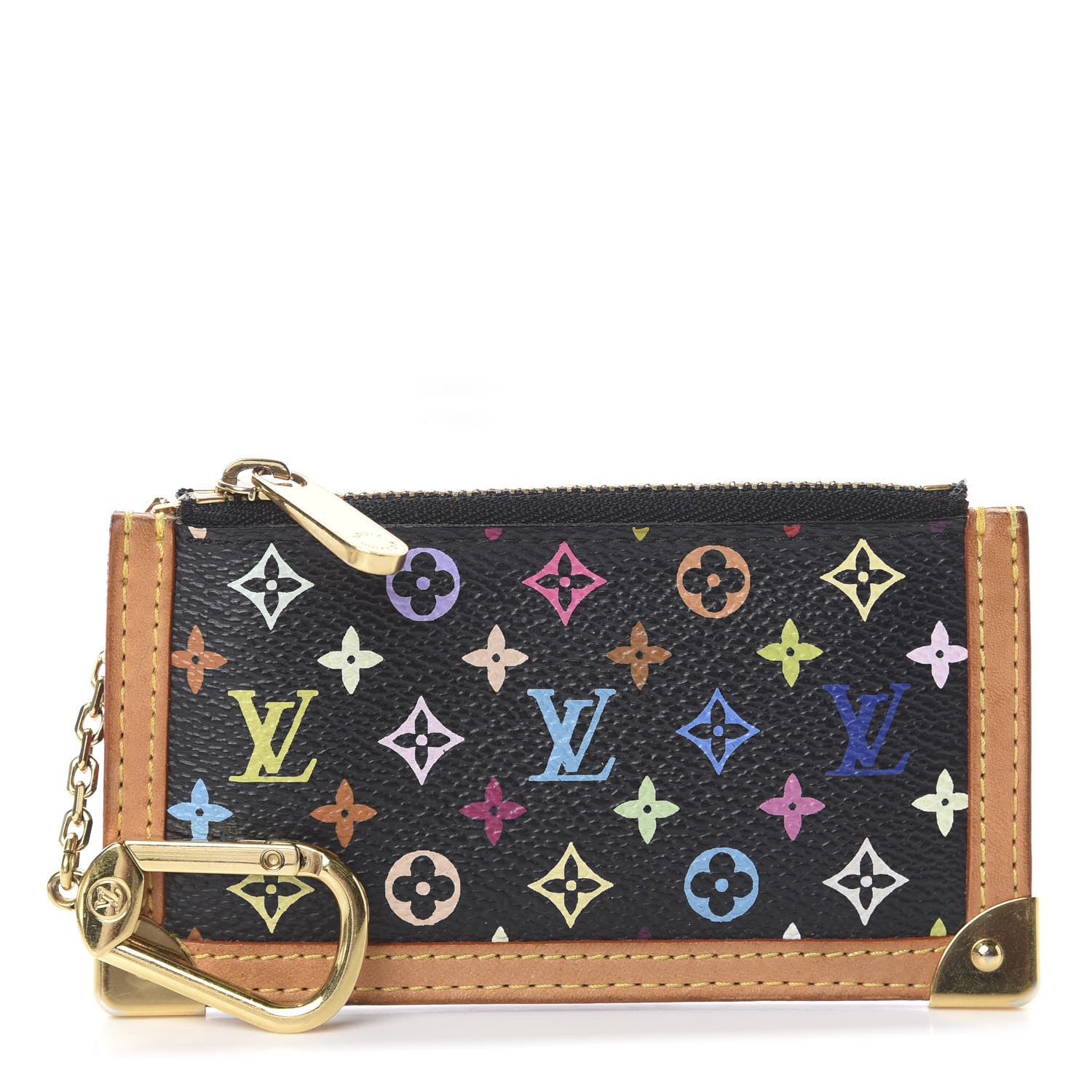 Louis Vuitton Monogram Multicolor Key Pouch Black 1 of 5