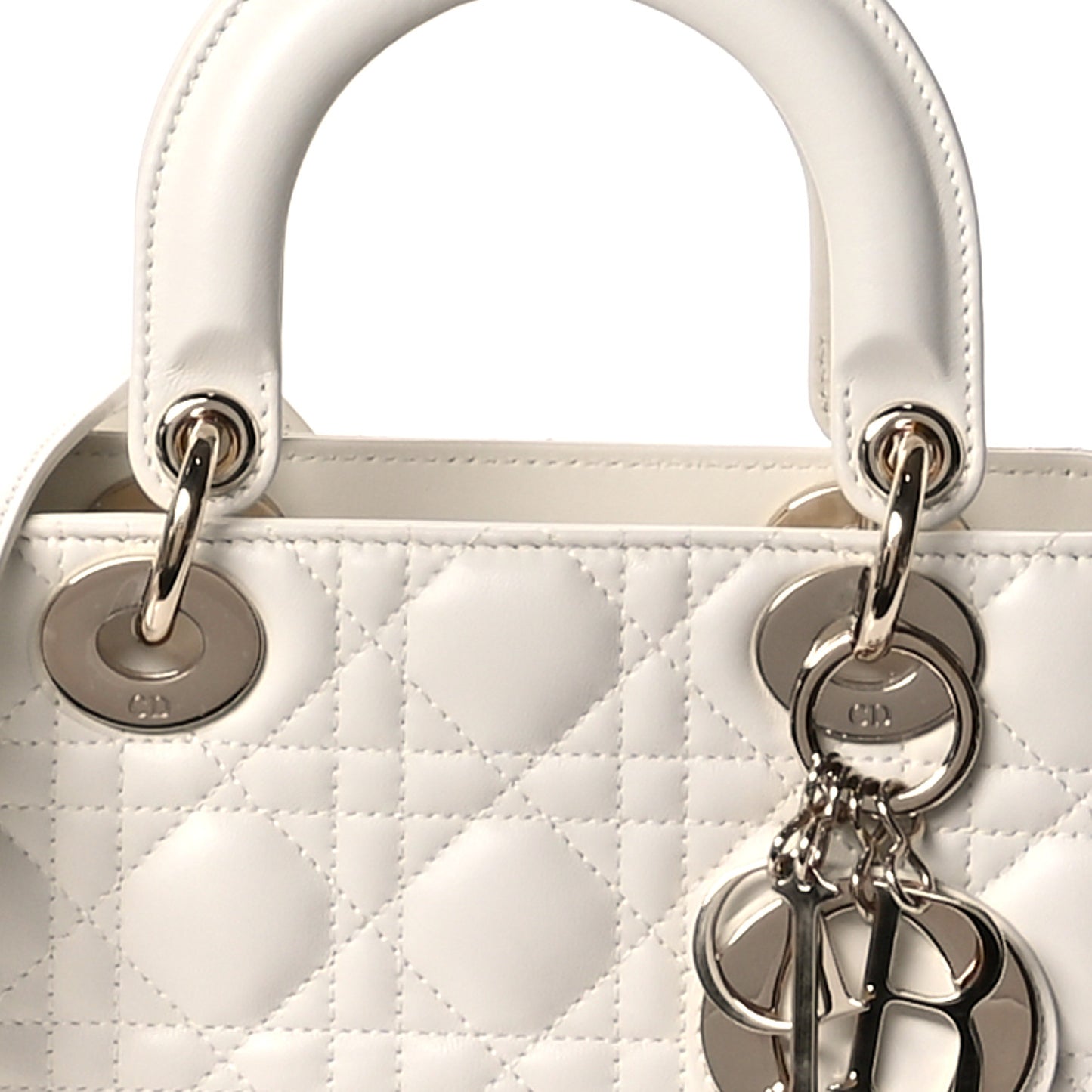 Lambskin Cannage Small My ABCDior Lady Dior White