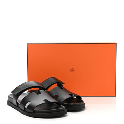 Hermes Calfskin Mens Chypre Sandals 42.5 Black 9 of 9