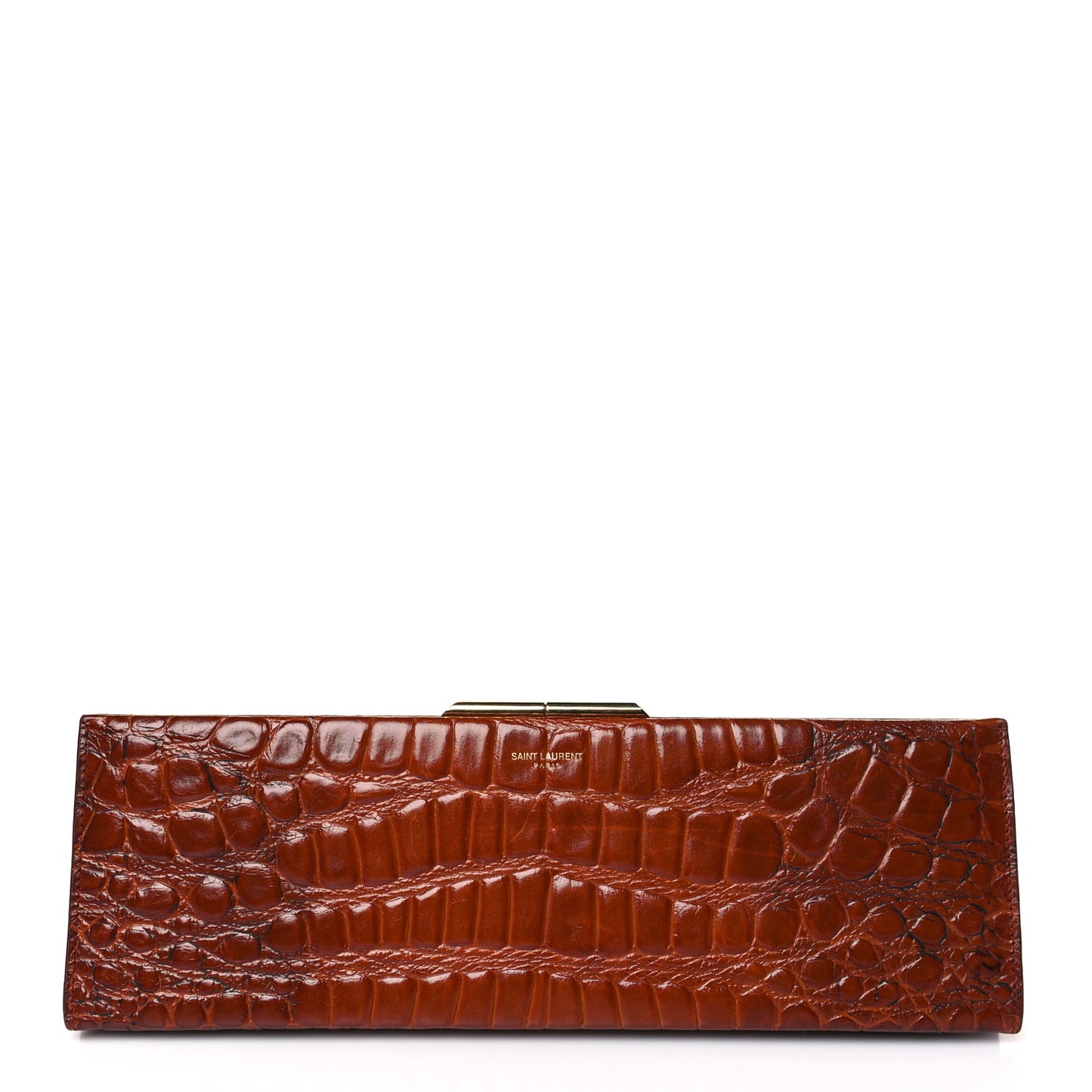Lacquered Calfskin Crocodile Embossed Large Midnight