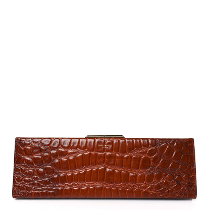 Saint Laurent Lacquered Calfskin Crocodile Embossed Large Midnight 1 of 8