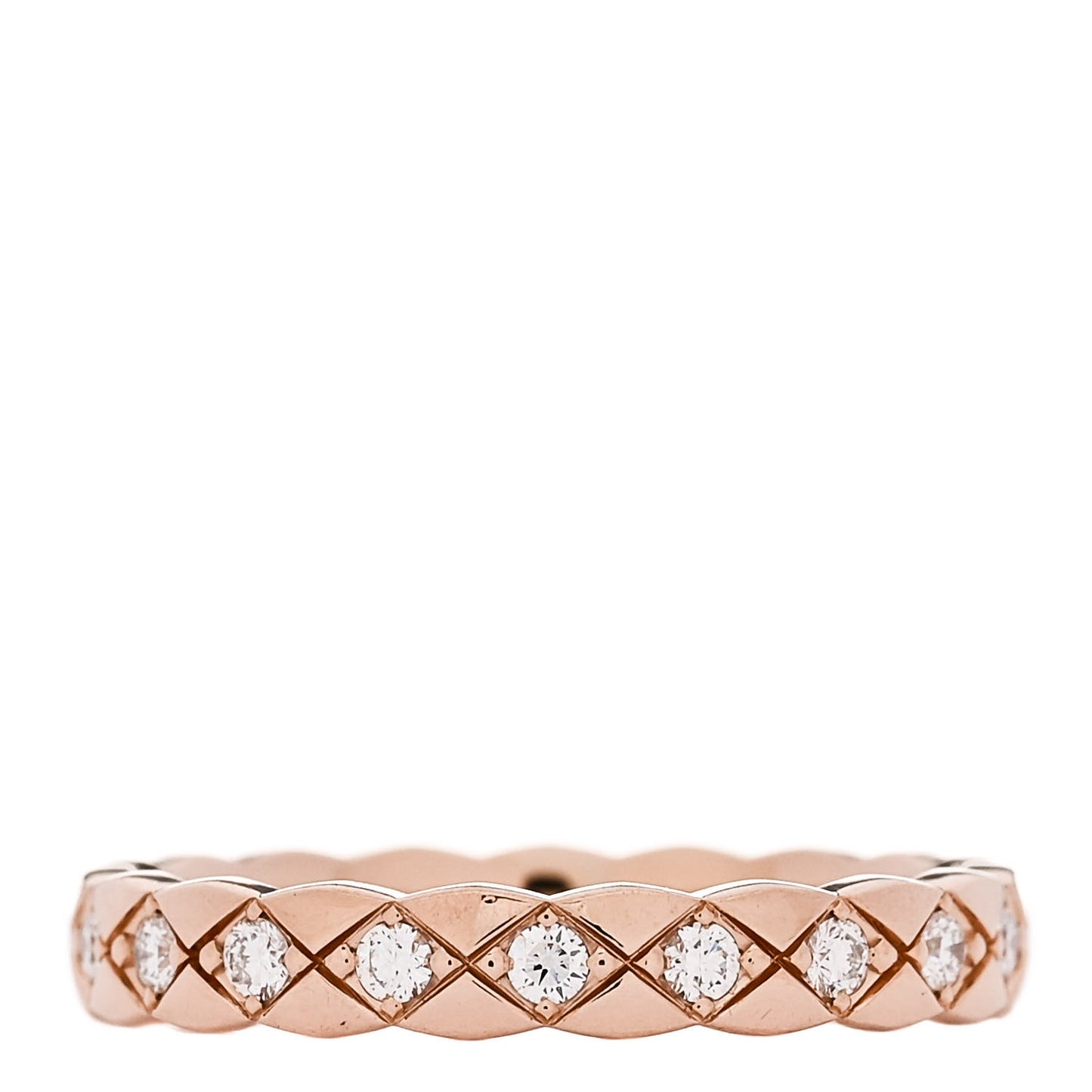 18K Beige Gold Diamond Mini Coco Crush Ring 55 7.25