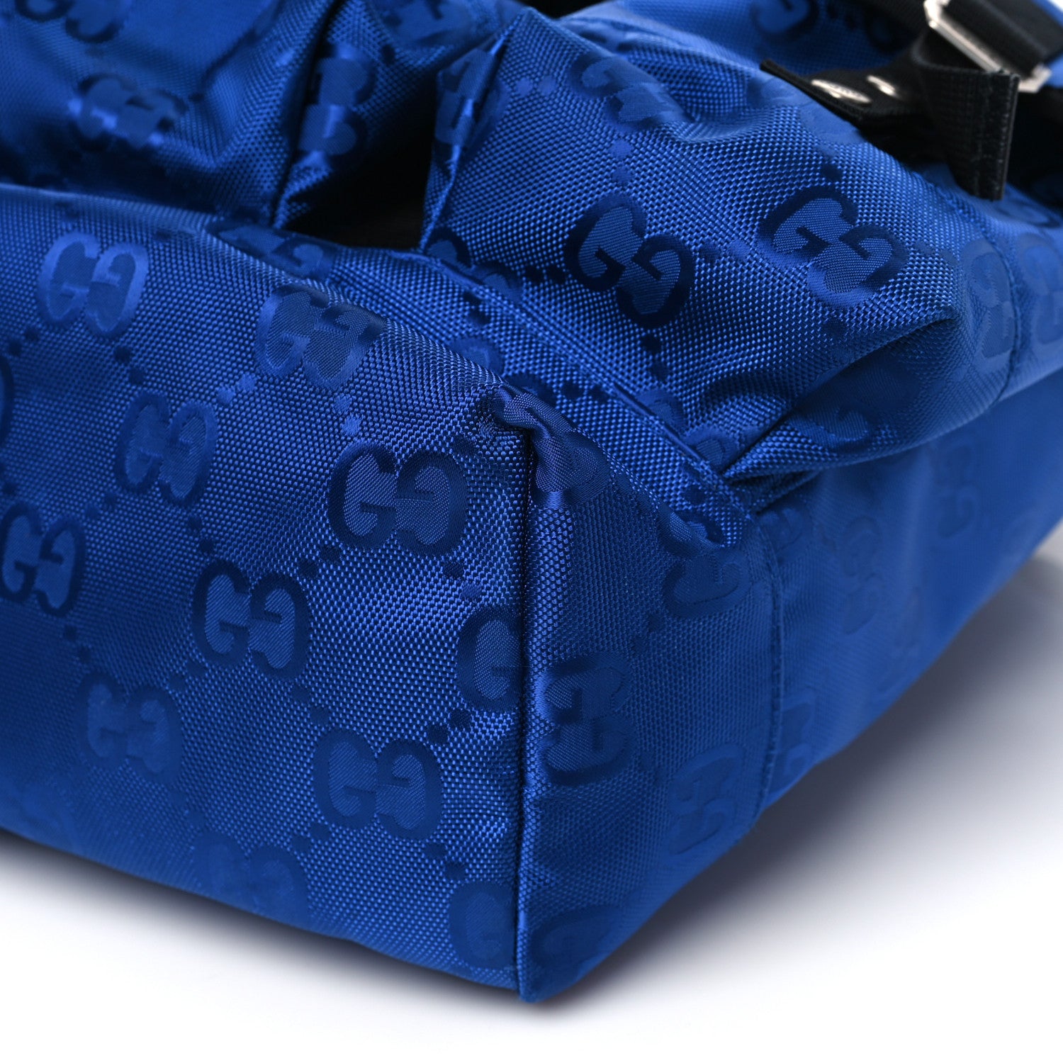 Gucci Econyl Nylon Monogram Off The Grid Utility Pocket Backpack Guilted Blue Black 9 of 9