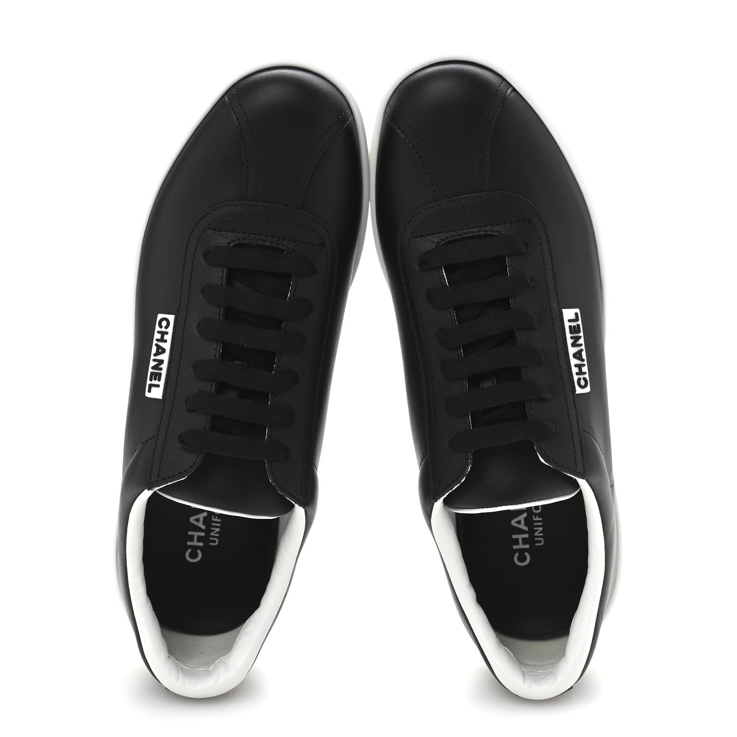 Chanel Calfskin CC Womens Sneakers 38.5 Black 2 of 9