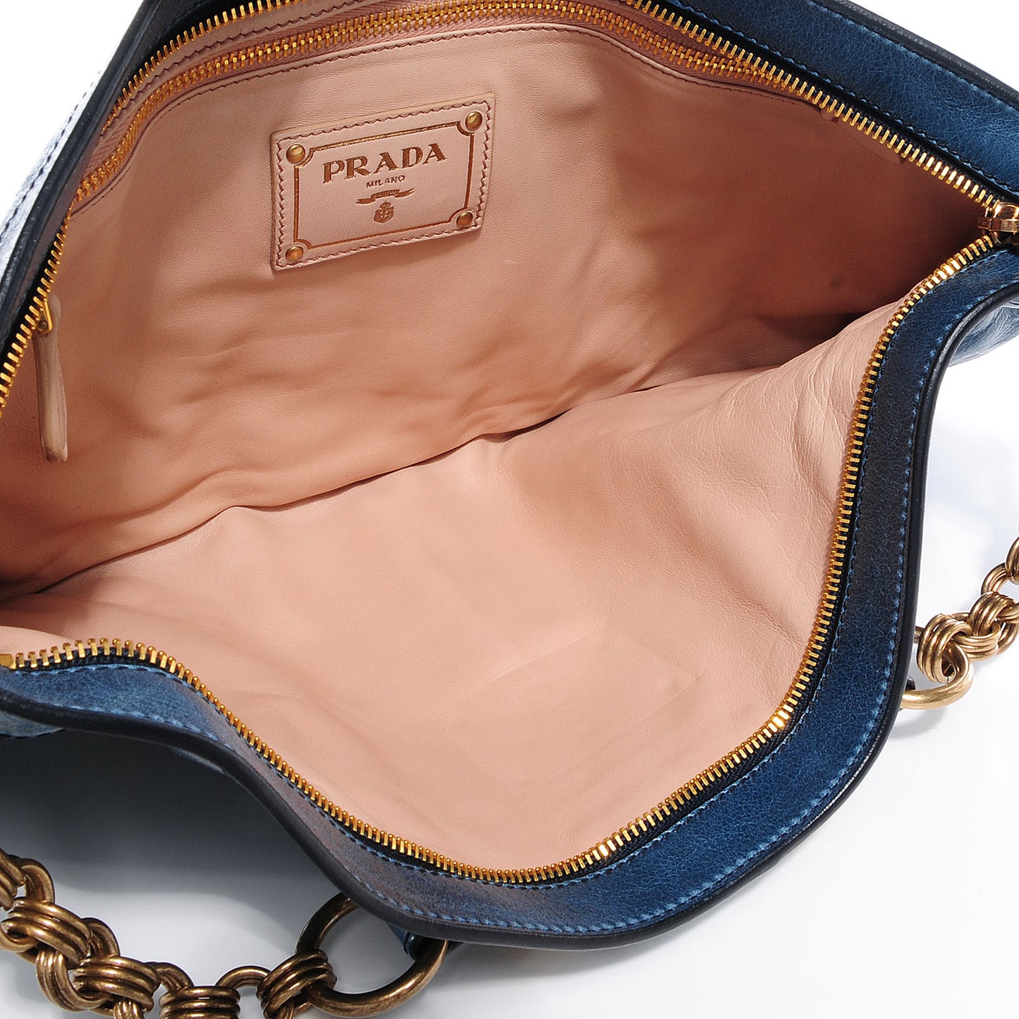 Vitello Shine Clutch Bag Denim