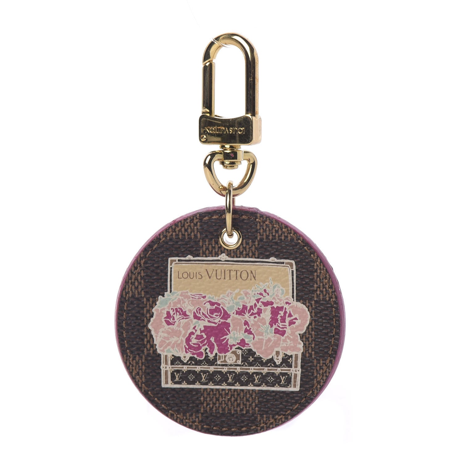 Louis Vuitton Damier Ebene Illustre Posies Bag Charm 1 of 5