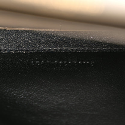 Saint Laurent Metallic Grain De Poudre Mixed Matelasse Triquilt Monogram Chain Wallet Piombo 7 of 12
