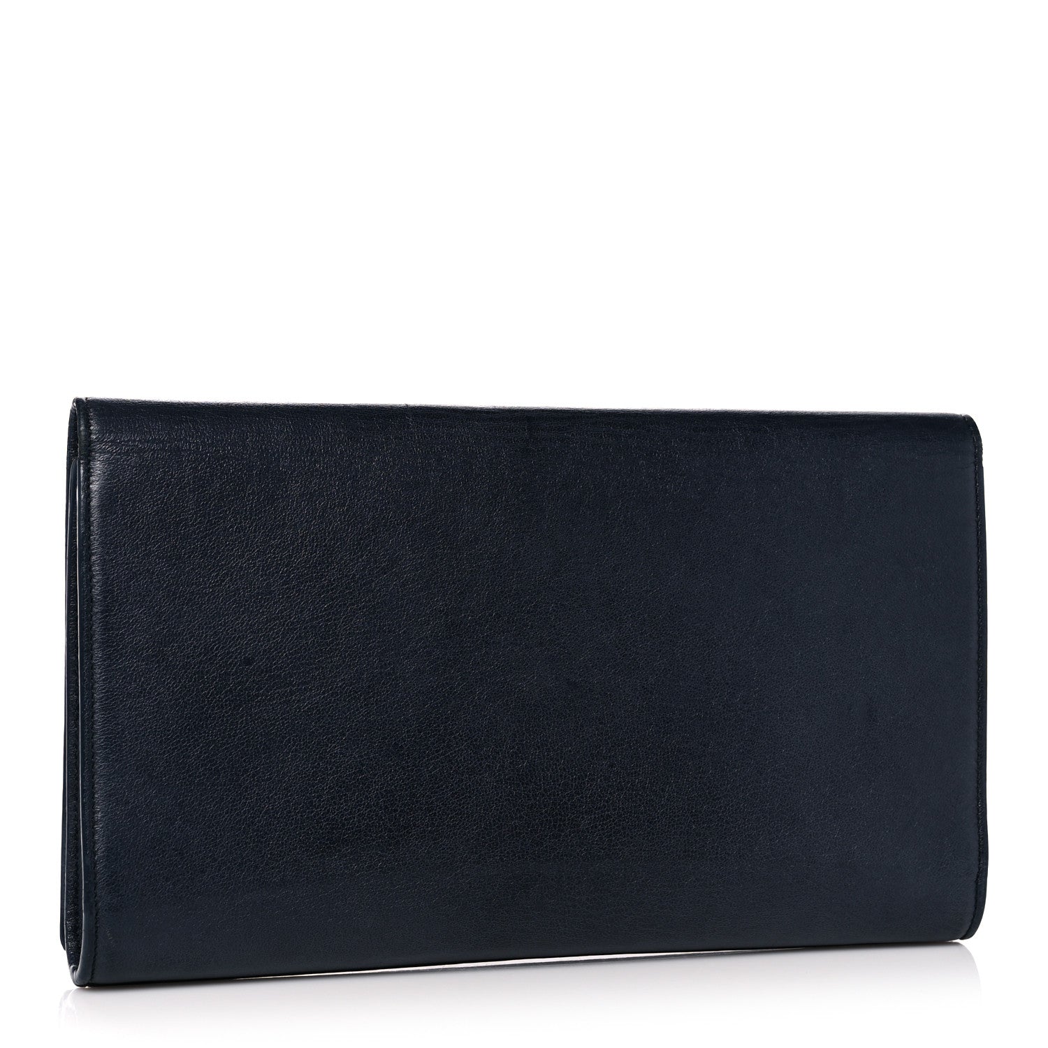 Saint Laurent Calfskin Monogram Large Belle De Jour Clutch Navy 3 of 11