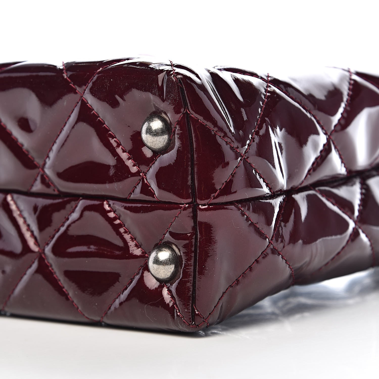 Chanel Patent Quilted Reissue 2.55 Tote Burgundy 13 of 14