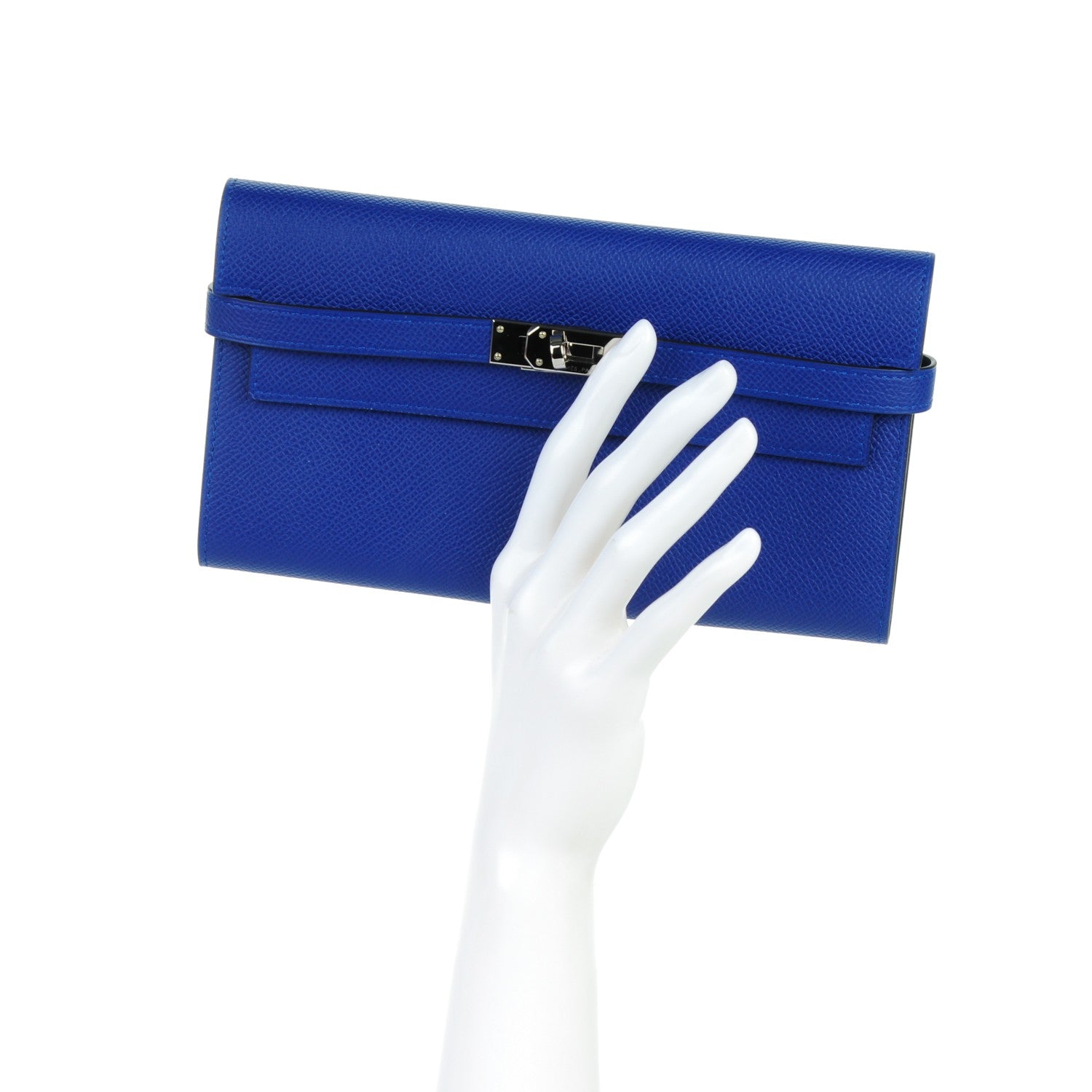 Hermes Epsom Kelly Longue Wallet Bleu Electrique 2 of 8