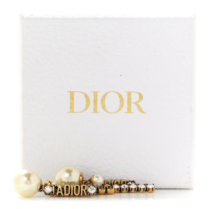 Christian Dior Pearl Crystal J'Adior Tribales Earrings Antique Gold 5 of 5
