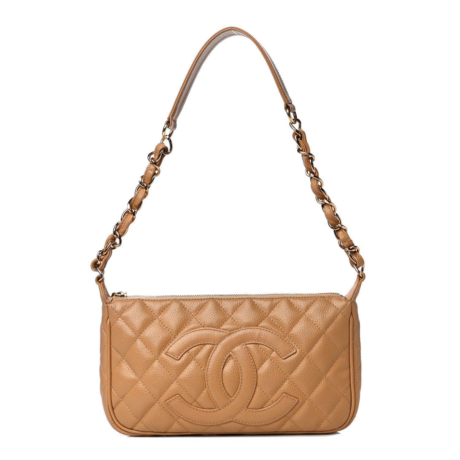 Chanel Caviar Quilted Timeless CC Shoulder Bag Beige 1 of 22