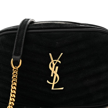 Saint Laurent Suede Matelasse Monogram Mini Lou Camera Bag Black 8 of 18