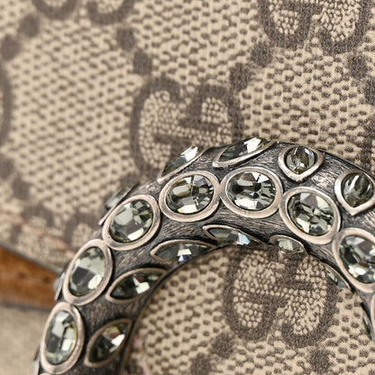 Gucci GG Supreme Monogram Suede Crystal Small Dionysus Shoulder Bag Beige Ebony Taupe 16 of 16